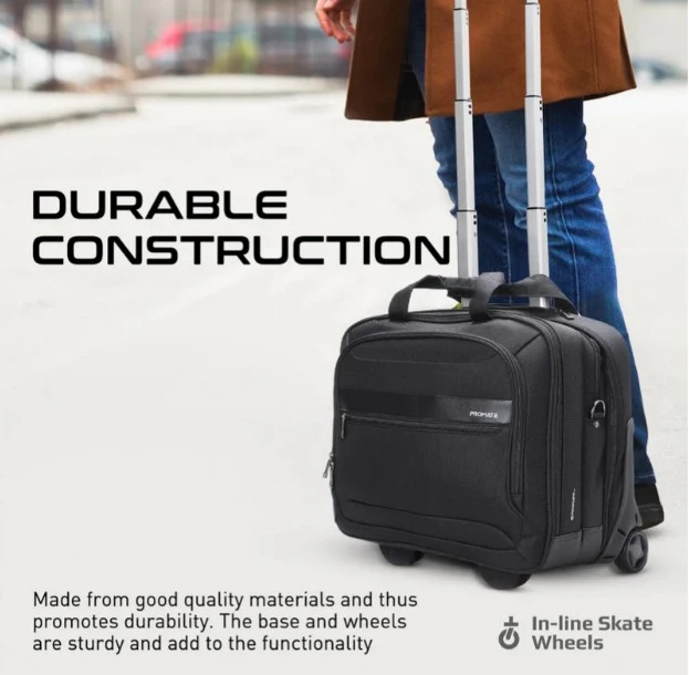 Versatile Travel Trolley Bag for 16” Laptop with Multiple Compartments